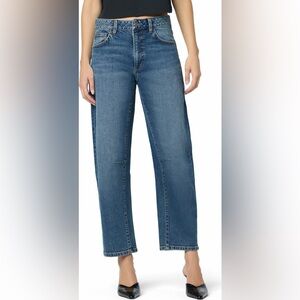 Joe’s Barrel‎ Leg Relaxed Cropped Jeans Medium Blue Wash Denim Size 33/16 NWT